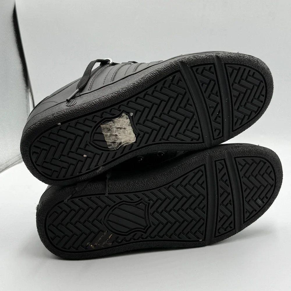 K-Swiss Classic VN Sneakers Size 7‎ Black Leather Low Top Retro Streetwear 95826